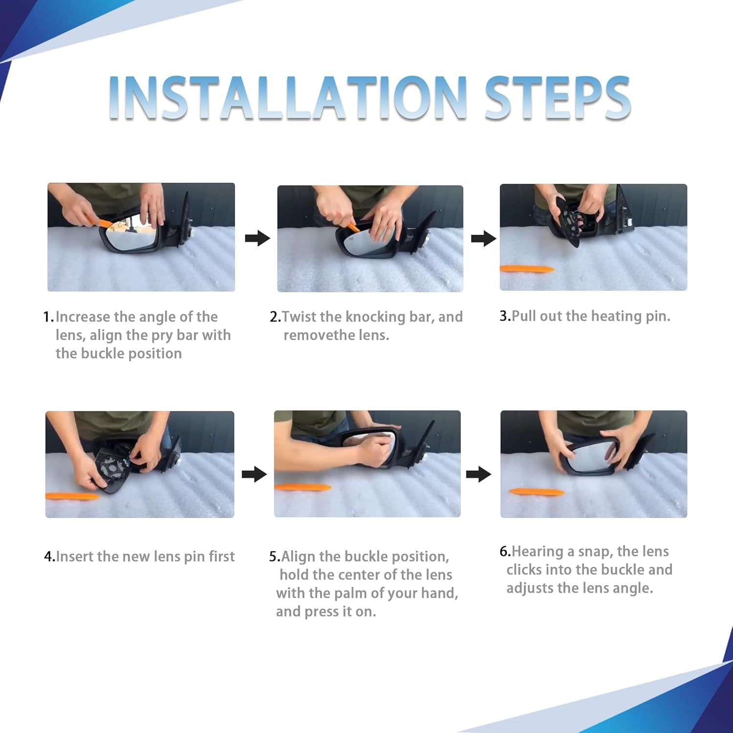 Left Driver Side Mirror Replacement for 03-07 Chevy Silverado,Cadillac,Gmc Sierra,Yukon 2003 2004 2005 2006 2007 with Heated,Rear Holder &Led Turn Signal,Truck Mirrors