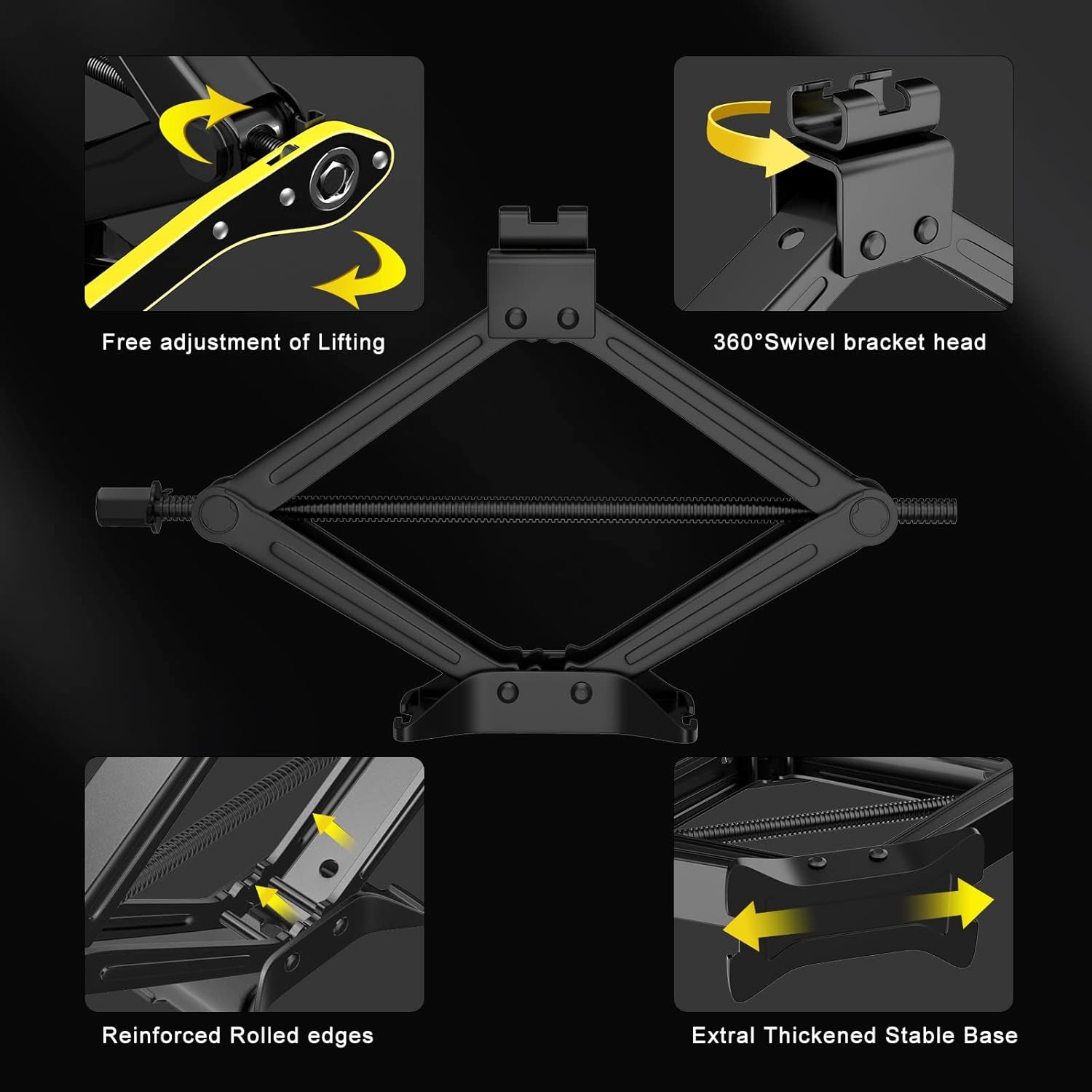 Scissor Jack for Car - 2 Ton (4409 Lbs) Car Jack Kit,Quick Lifting Tire Changing Kit, Tire Jack Kit for Auto/Suv/Mpv (2 Ton)