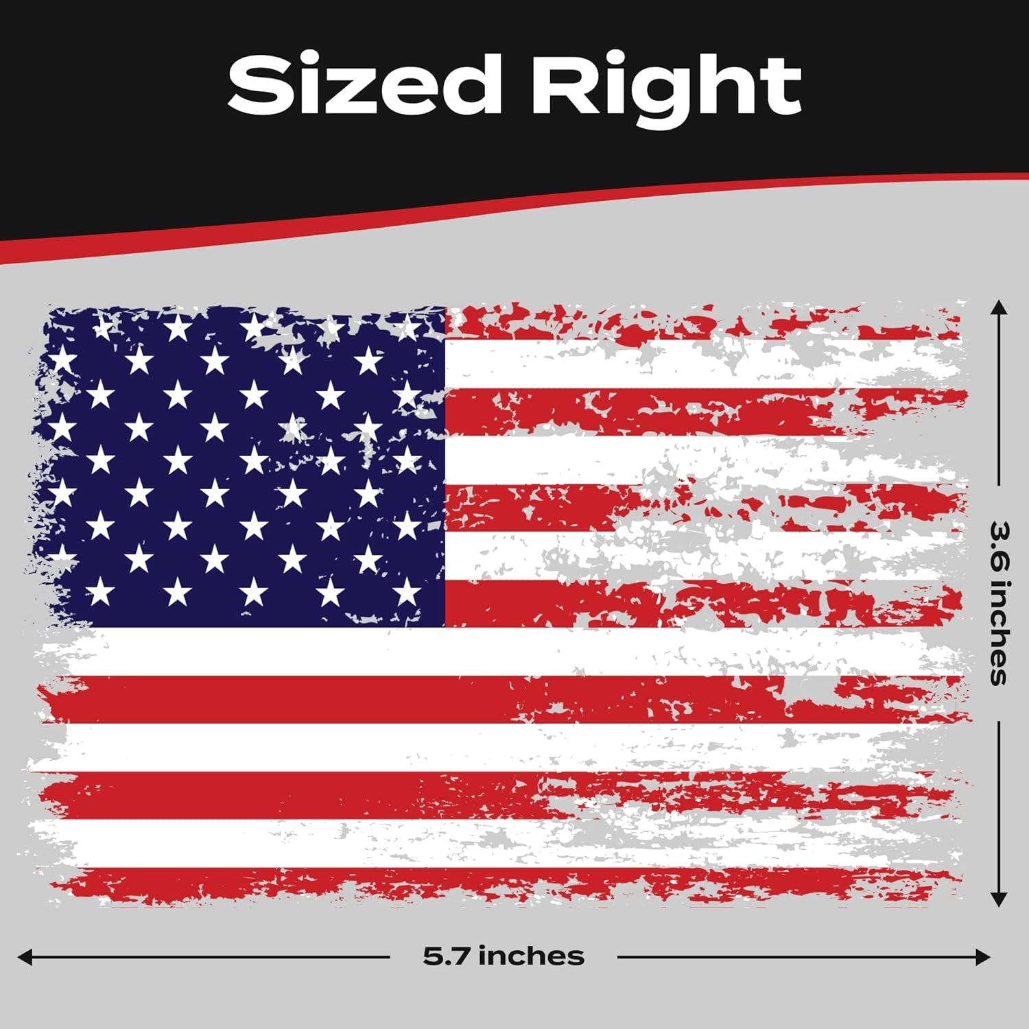 American Flag Decal - Distressed Patriotic Vinyl Bumper Sticker for Cars, Trucks & Vehicle Windows - Made in USA (5.7X3.6 Inches) - SSB