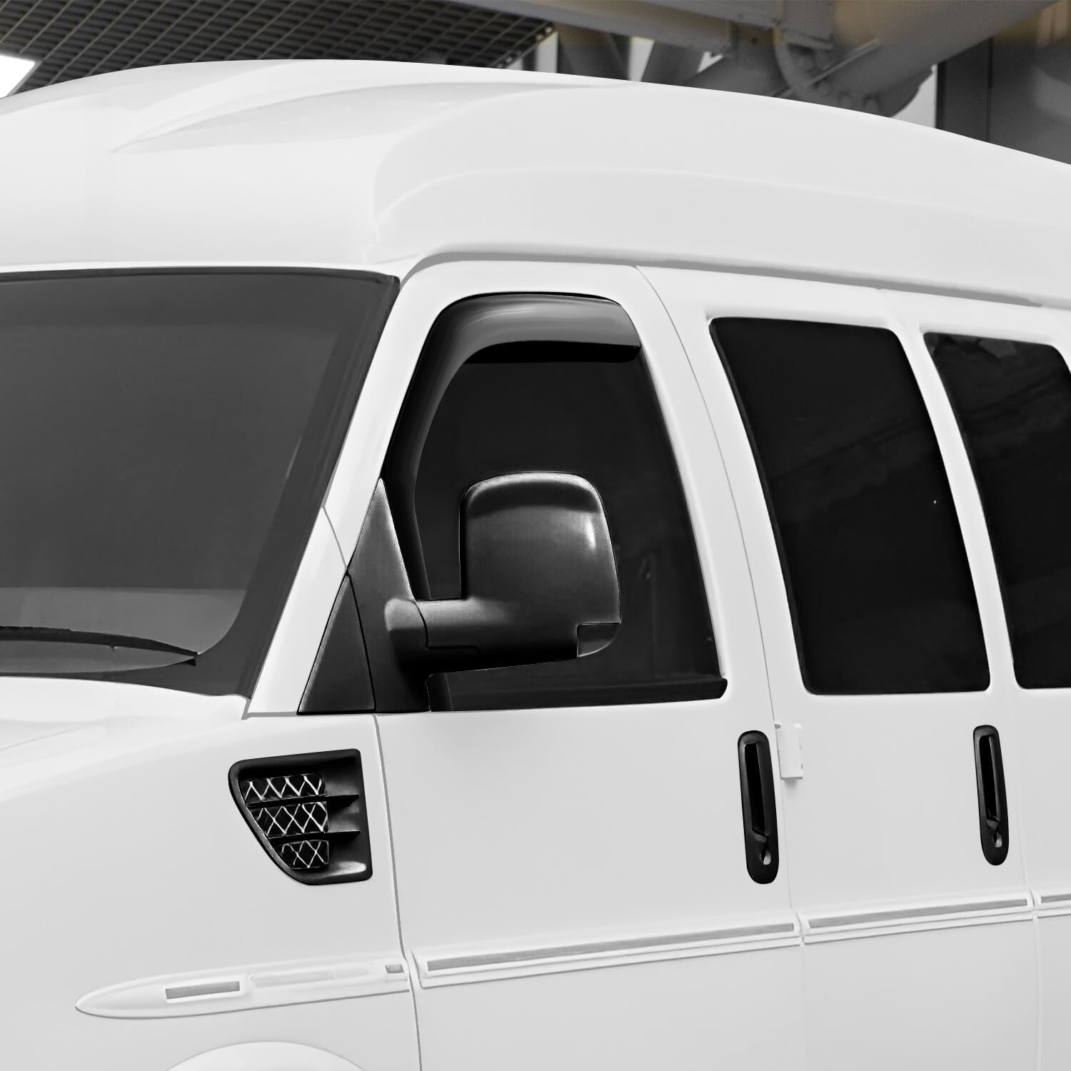 In-Channel Incredibly Durable Rain Guards for Chevrolet Express Van 1996-2025/GMC Savana 1996-2025, Original Window Deflectors, Vent Window Visors, Vent Deflector, 2 Pcs. - 696078LP