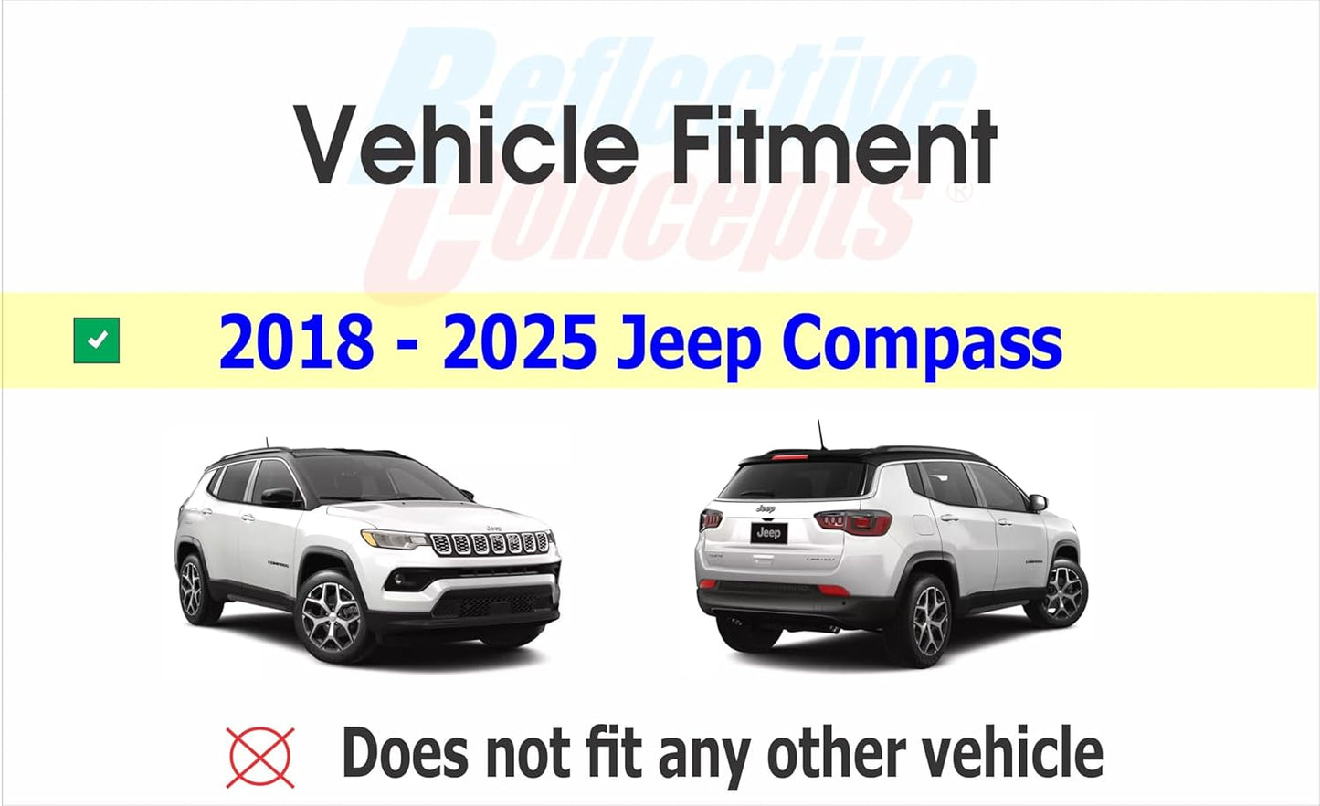 - 2018-2025 Jeep Compass MP - Jeep Front and Rear Emblem Overlay Decal Stickers - (Color: Hot Pink)