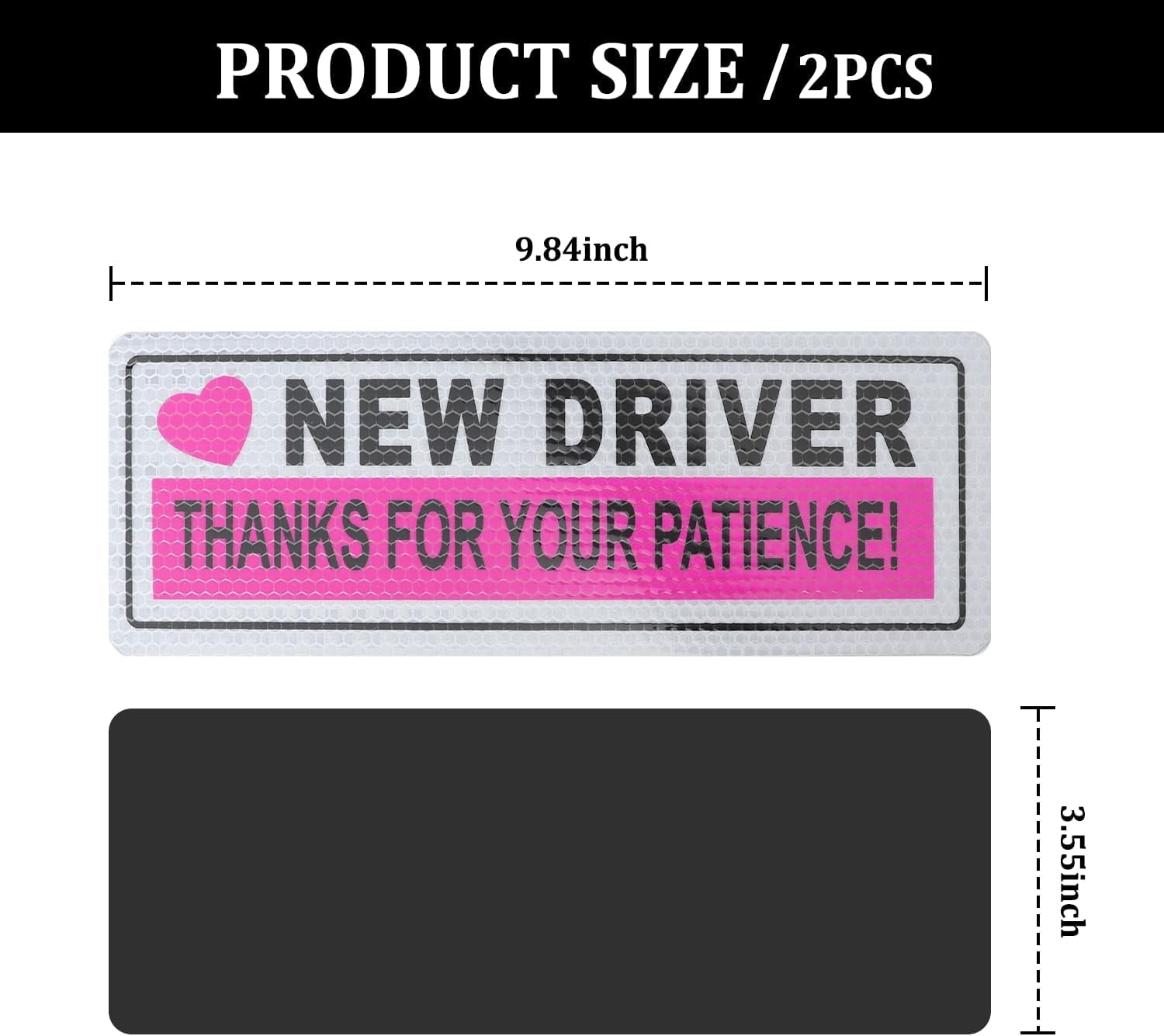 2PCS Student Driver Magnet for Car,Reflective New Driver Sticker Car Decorations for Safety Warning,Essential Please Be Patient Student Driver Magnet Car Accessories (Pink 1)