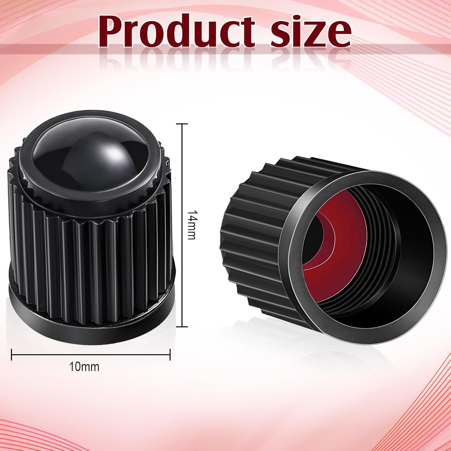 20 Pack Tyre Valve Dust Caps for Car, Motorbike, Trucks, Bike, Bicycle (Black)