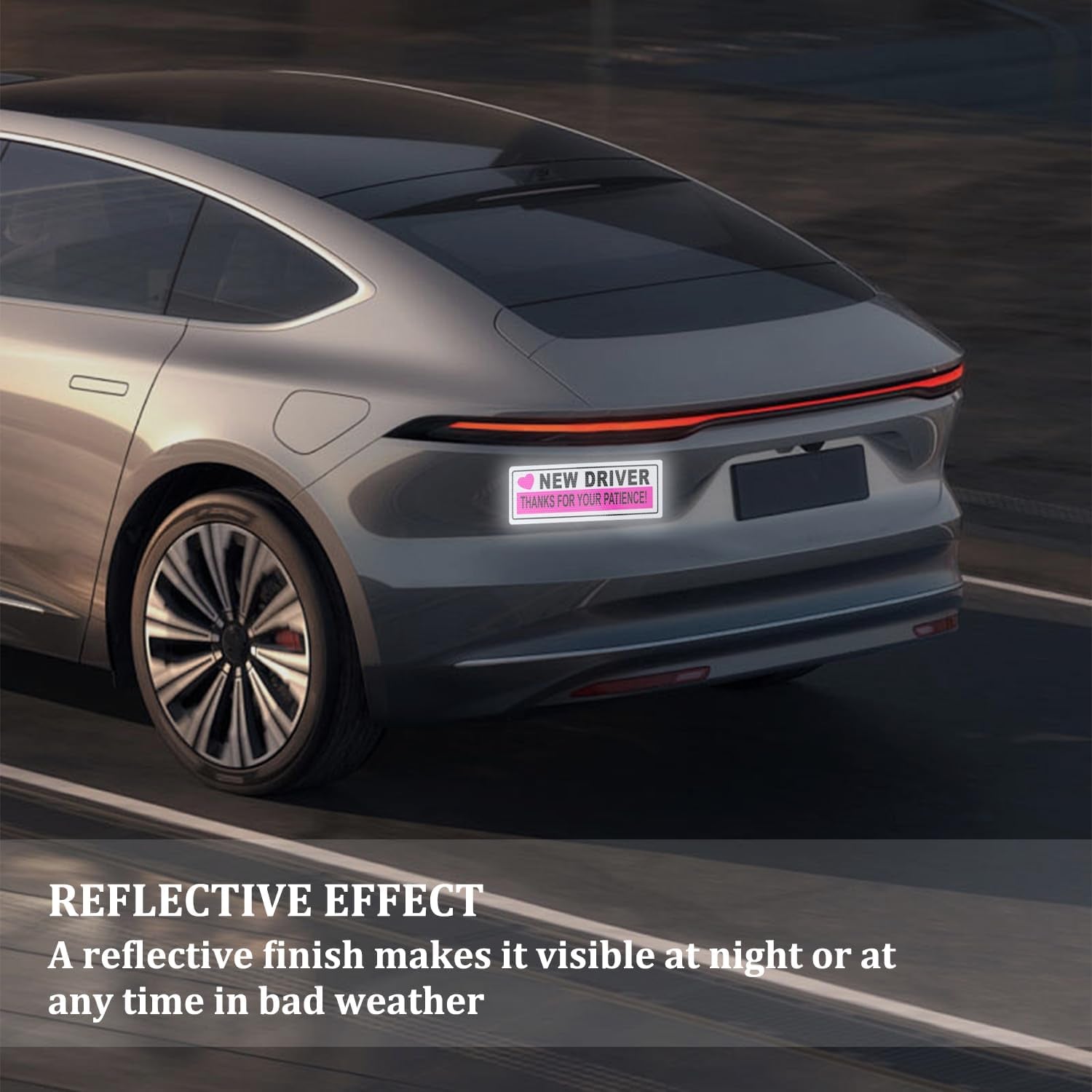 2PCS Student Driver Magnet for Car,Reflective New Driver Sticker Car Decorations for Safety Warning,Essential Please Be Patient Student Driver Magnet Car Accessories (Pink 1)