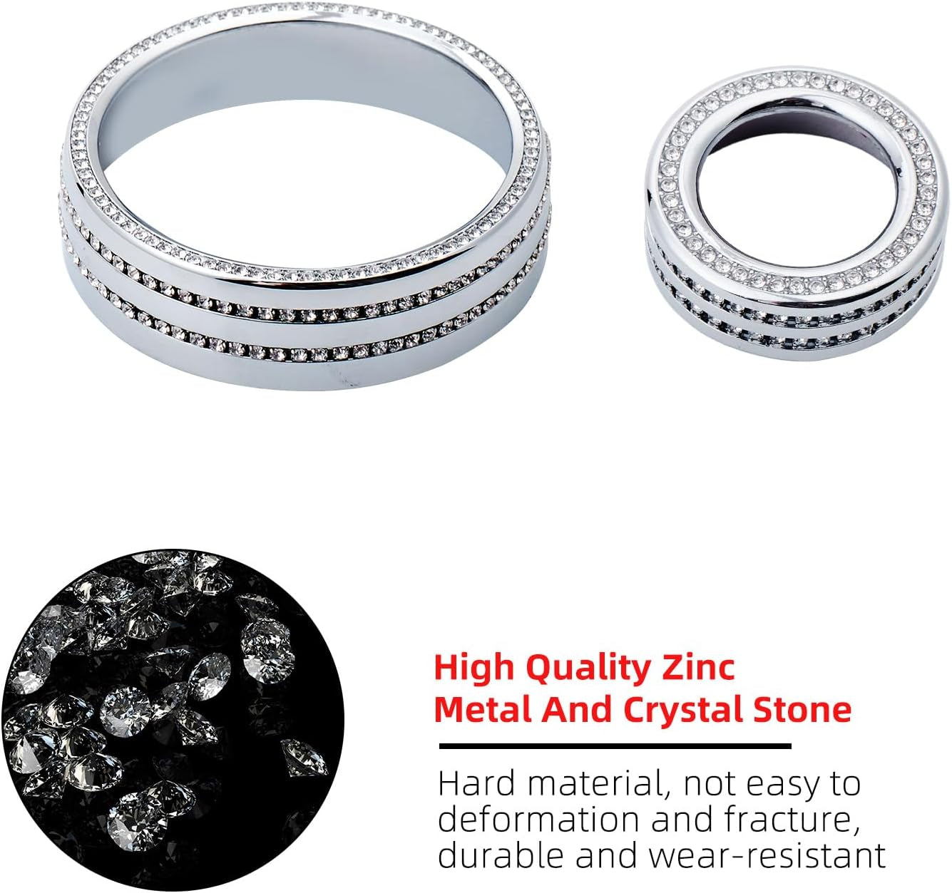 Fit Ford Bronco,Bling 4WD Wheel Drive Trailer Gear Switch Knob Cover and Side Light Switch Knob Cover Crystal Accessories Fit Ford Bronco 2021-2023(Not for Bronco Sport)