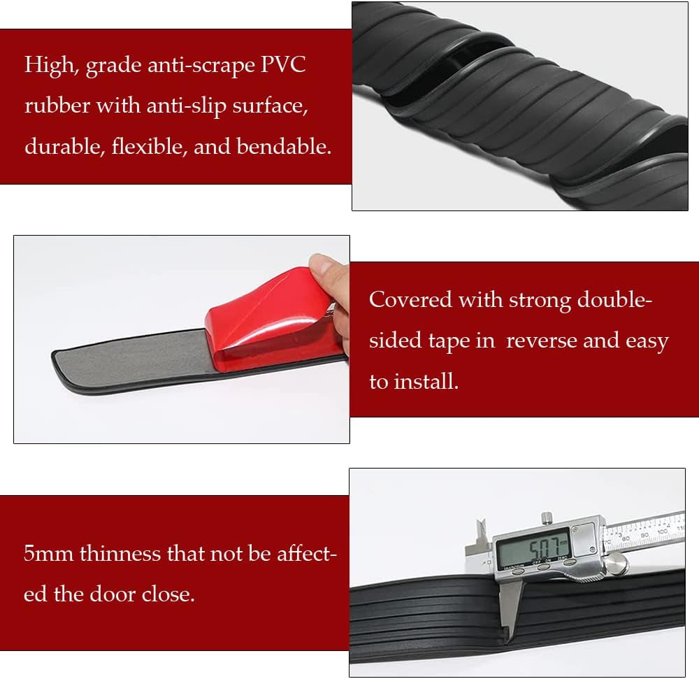 Car Rear Bumper Protector Guard, Universal Rubber Scratch-Resistant Trunk Door Sill Protector, Car Exterior Accessories Scratch-Resistant Rubber Guard Fit for Cars, Suvs