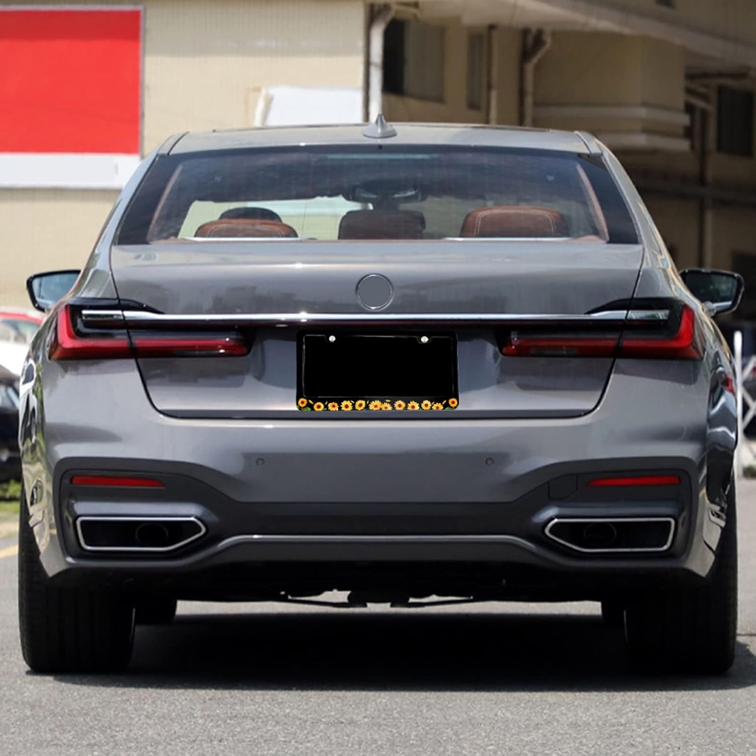 Sunflower License Plate Frame Beautiful Flowers License Plate Frame Floral Stainless Steel for Car Decorative Parts License Plate for Standard Us Canada Holder Unisex 12X6 Inch