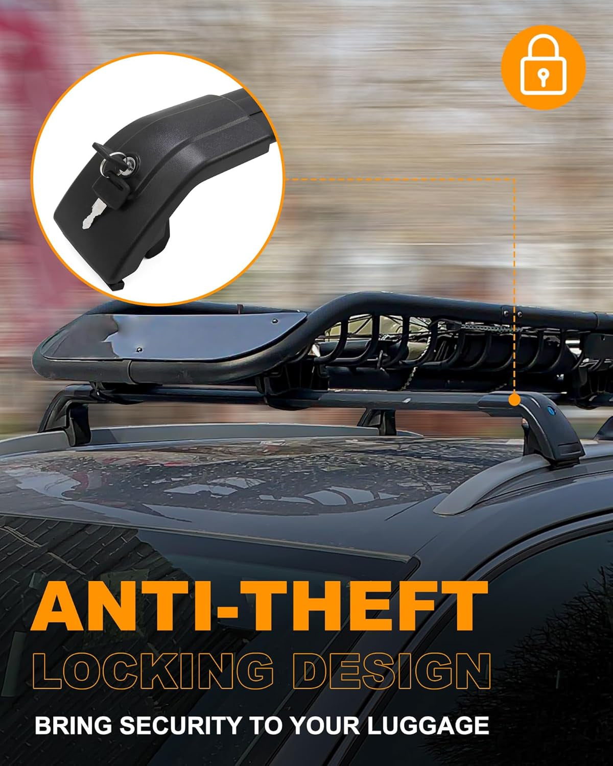 Black Crossbars Fit for 2013-2018 Hyundai Santa Fe Sport Cross Bars Roof Luggagr Rack (ONLY for Model with Side Rails)