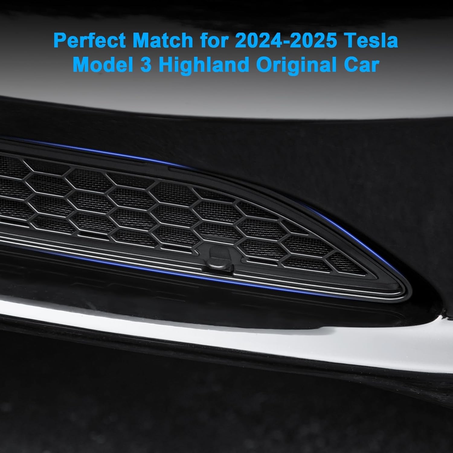 Grille Mesh Inserts for New Tesla Model 3 Highland Front Air Inlet Vent Grille Cover Replacement for Tesla Model 3 2024 2025 Accessories (Detachable Version)