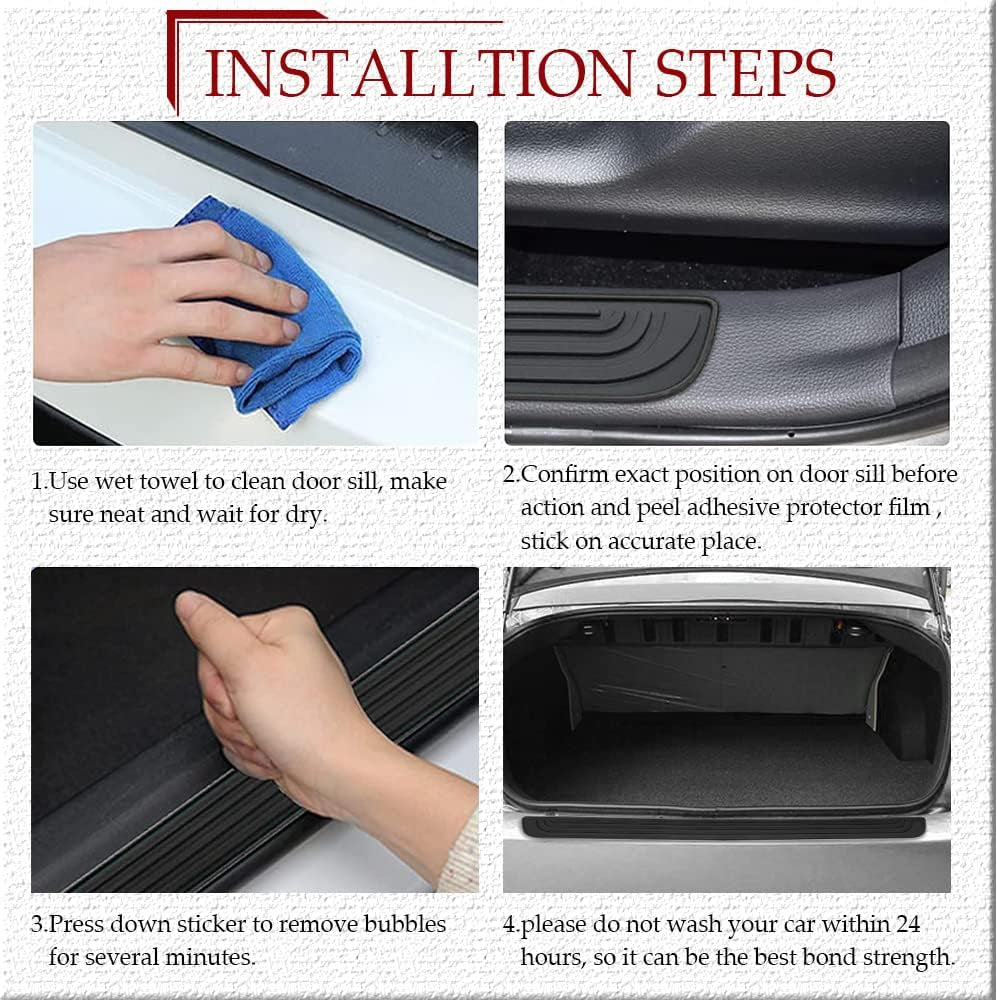 Car Rear Bumper Protector Guard, Universal Rubber Scratch-Resistant Trunk Door Sill Protector, Car Exterior Accessories Scratch-Resistant Rubber Guard Fit for Cars, Suvs