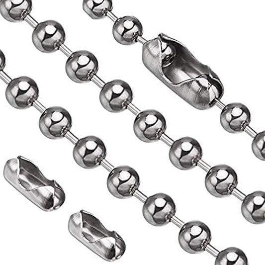 Pull Chain, 2 Pieces 36 Inch Stainless Steel Bead Chain, Great Pulling Force & Rustproof, 6 Size, 3.2Mm Ball Chain with 4 Free Matching Connectors - Silver (36 Inch)