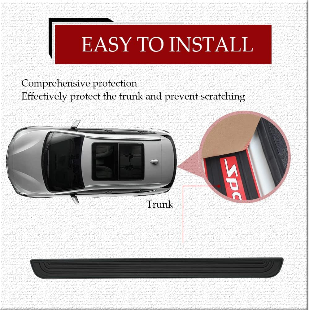 Car Rear Bumper Protector Guard, Universal Rubber Scratch-Resistant Trunk Door Sill Protector, Car Exterior Accessories Scratch-Resistant Rubber Guard Fit for Cars, Suvs