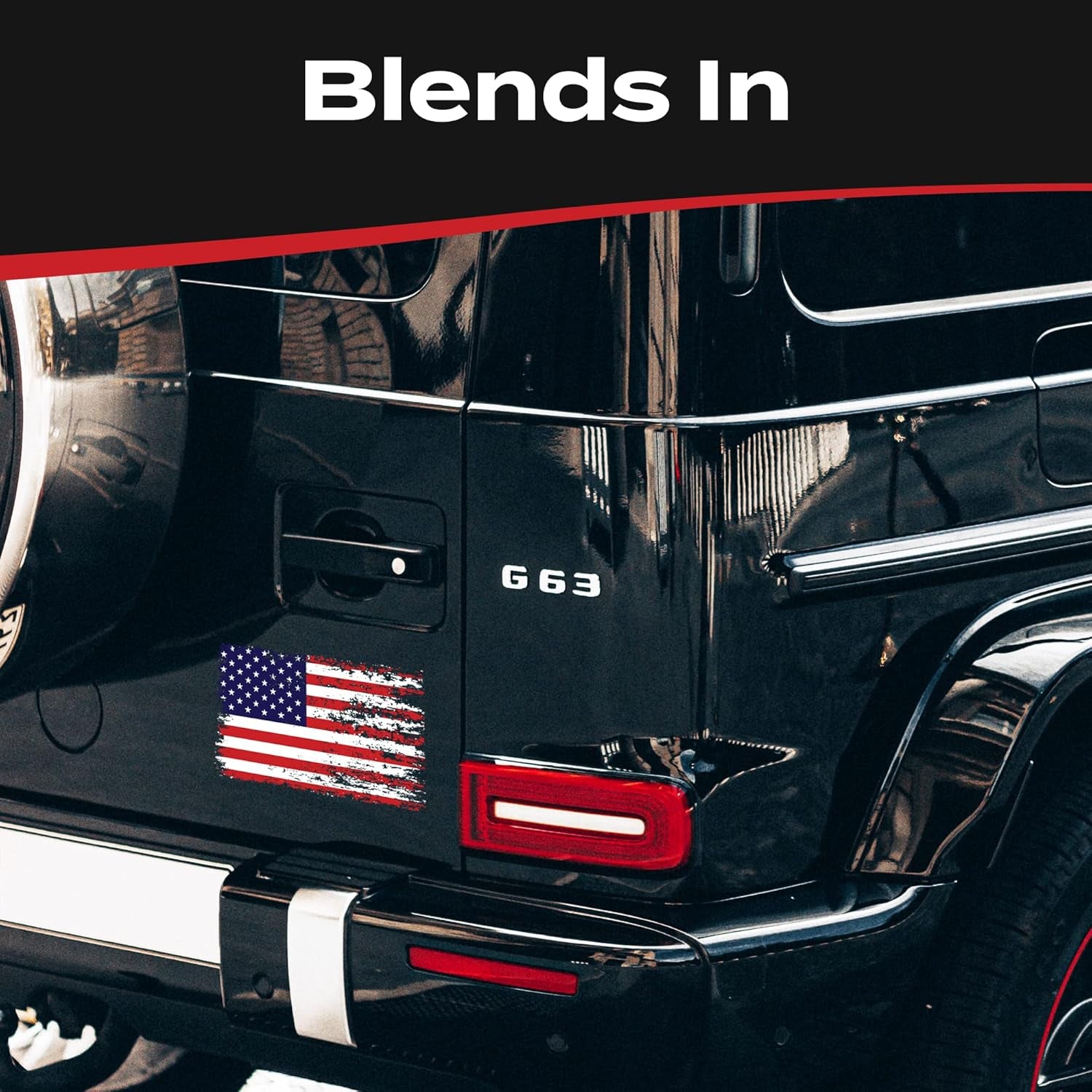 American Flag Decal - Distressed Patriotic Vinyl Bumper Sticker for Cars, Trucks & Vehicle Windows - Made in USA (5.7X3.6 Inches) - SSB