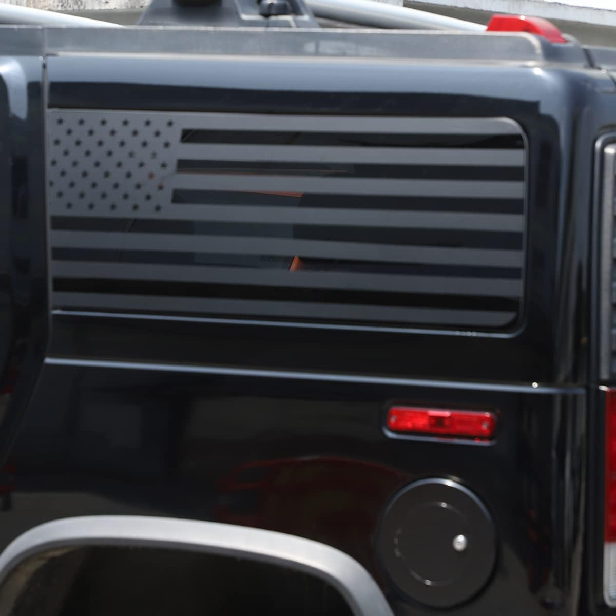 American Flag Vinyl Rear Side Window Decals Compatible with Hummer H2 2003-2009,Window Decals Precut Stickers Exterior Accessories (American Flag)