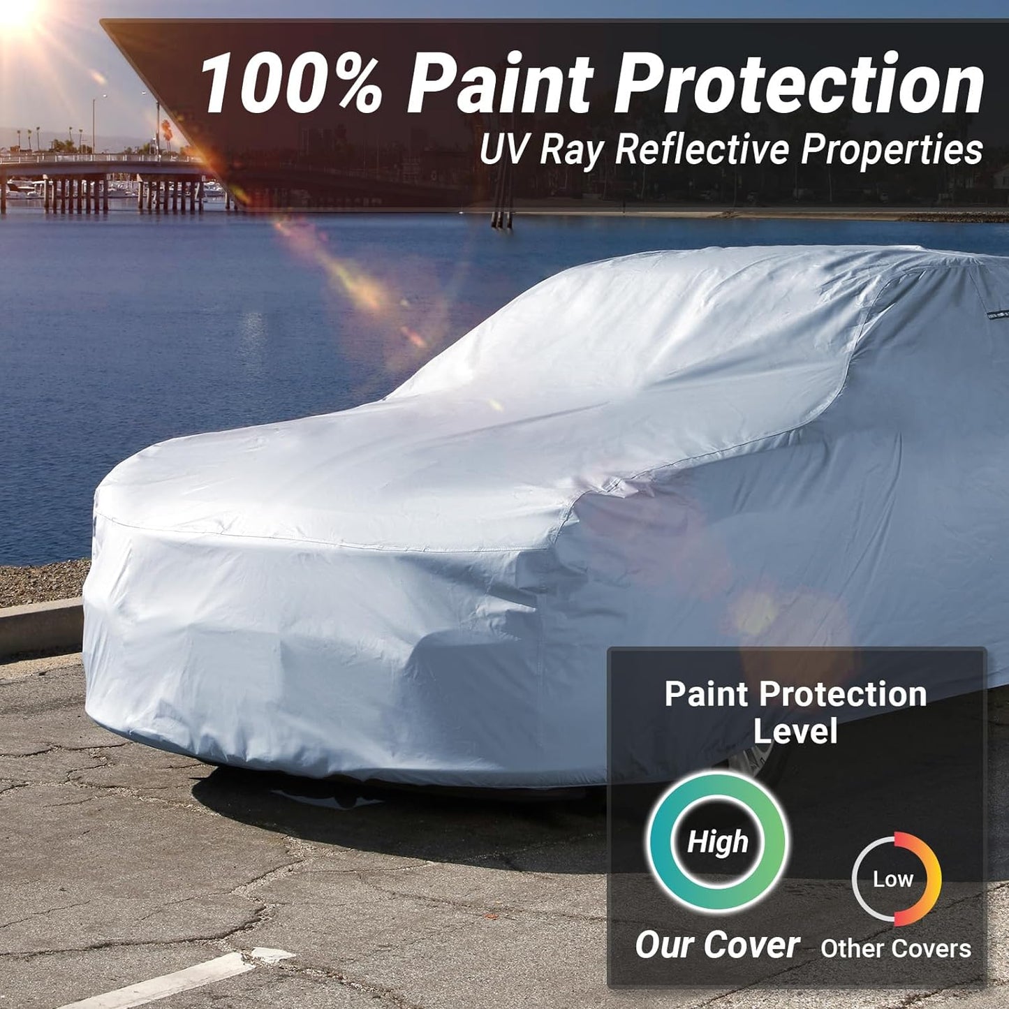 Premium Car Cover for 1967-1969 Plymouth Barracuda Heavy Duty Waterproof All-Weather Automobiles Custom Fit Indoor Outdoor UV Snow Protection Covers with Straps and Bag