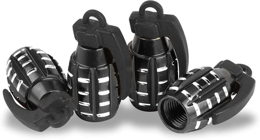 Car Tire Valve Stem Cap, Personalized Tire Valve Stem Cap Exterior Accessories, Universal for Car, Truck, SUV, Motorcycle and Bicycle (4PCS Black)