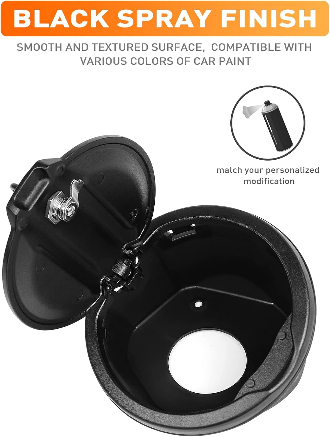 Locking Gas Cap Cover, Fuel Filler Tank Door with Lock Compatible with 2018-2025 Jeep Wrangler JL JLU 4Xe 2 and 4 Door, ABS + Aluminum Alloy Structure, Replacement Accessories, Black