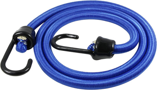36 Inch Bungee Cords with Hooks Heavy Duty, 4 Pack and Blue Color Cord, Marine Grade Hooks with Plastic Coating Process
