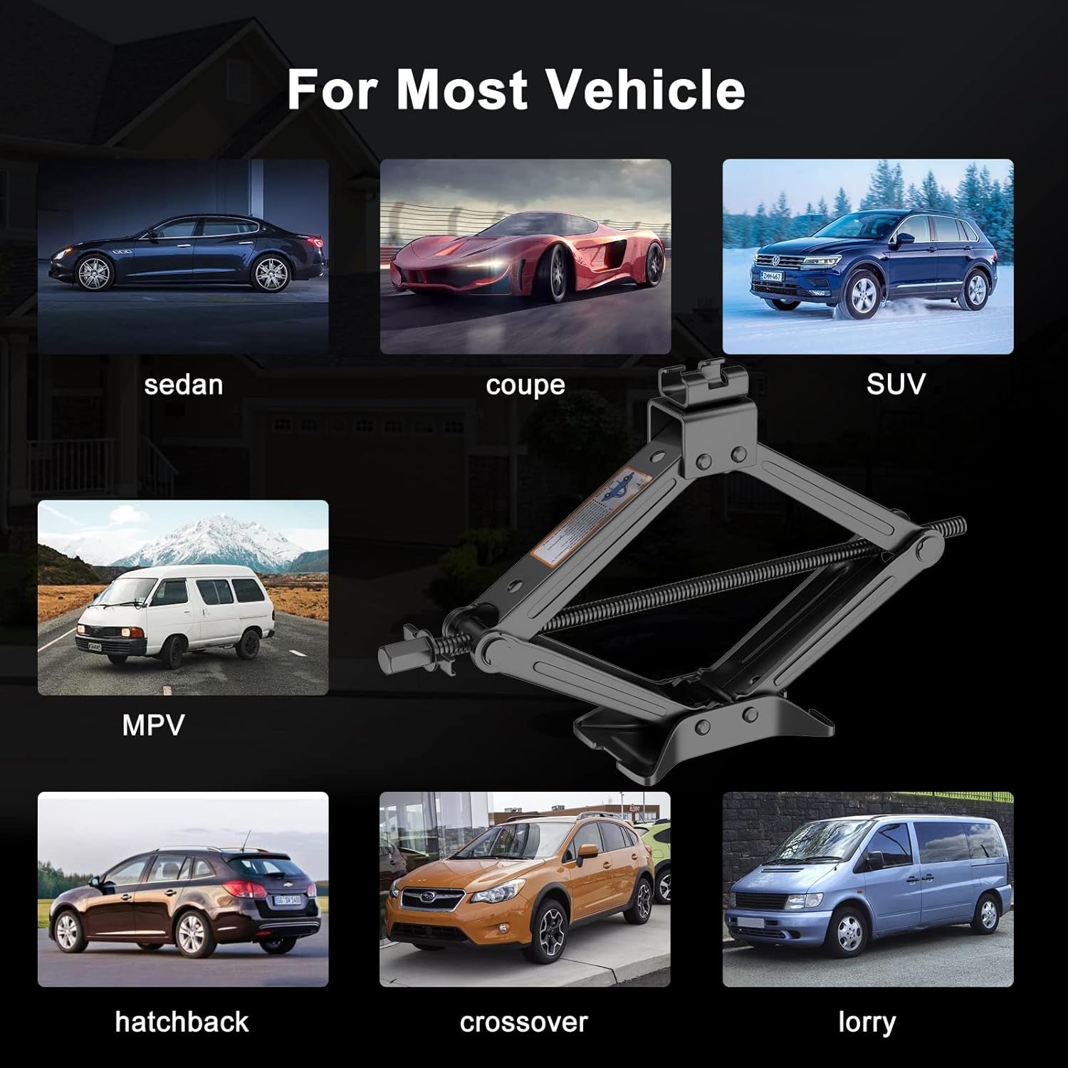 Scissor Jack for Car - 2 Ton (4409 Lbs) Car Jack Kit,Quick Lifting Tire Changing Kit, Tire Jack Kit for Auto/Suv/Mpv (2 Ton)