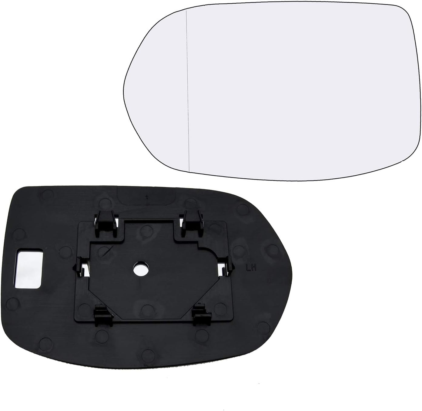 Driver Side Mirror Glass Assembly with Plastic Backing Plate (Non-Heated) Compatible with 2012-2016 Honda CRV, 2016-2020 HRV