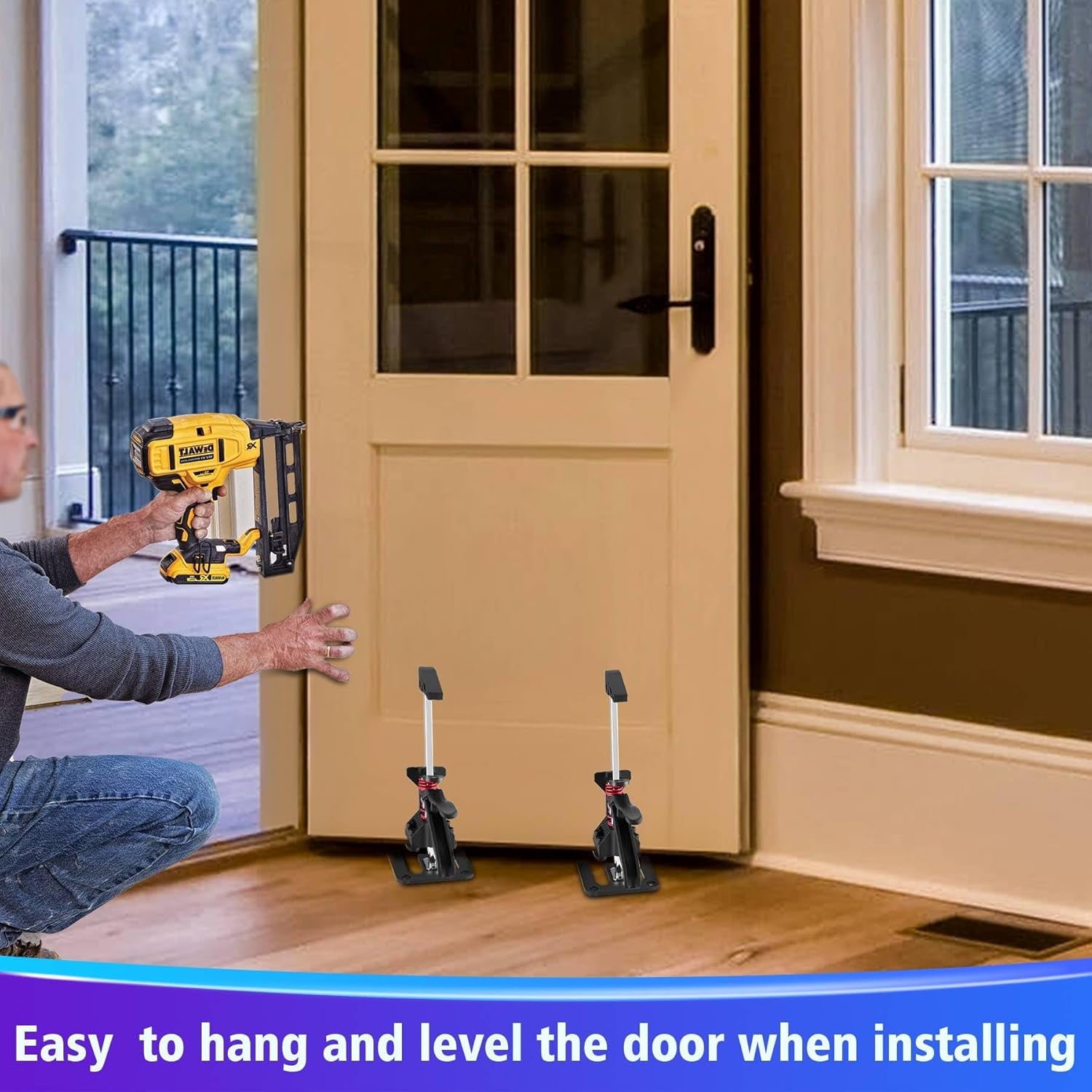 Labor Saving Arm Jack- Multifunctional Furniture Lifter Jacks,Easy Use Cabinets and Door Install Helper,All-Stainless Steel Lifting Jack