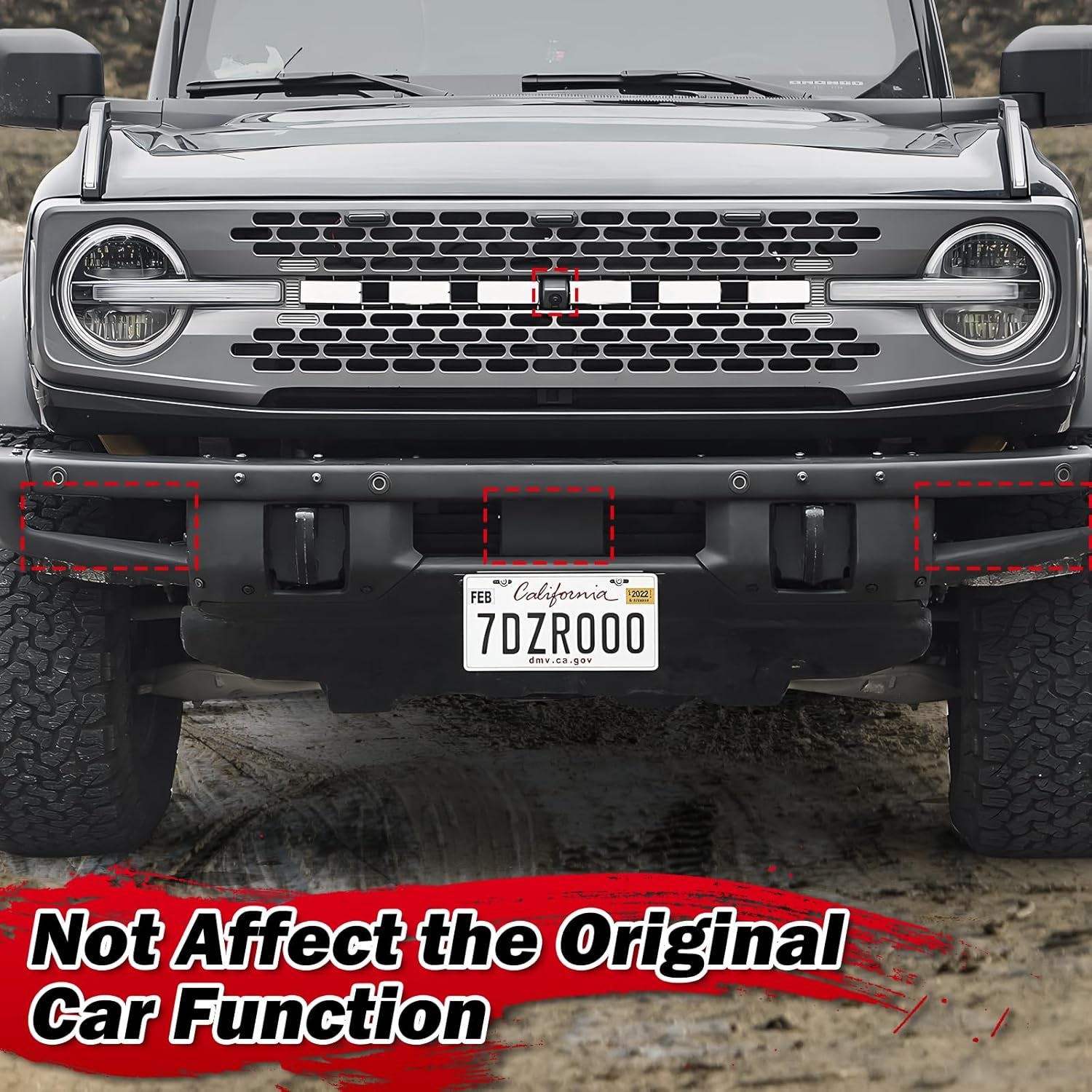 License Plate Bracket for Ford Bronco 2025 2024 2023 2022 2021 2/4-Door, Iron License Plate Frame for Heavy-Duty Modular Bumper Bronco Accessories