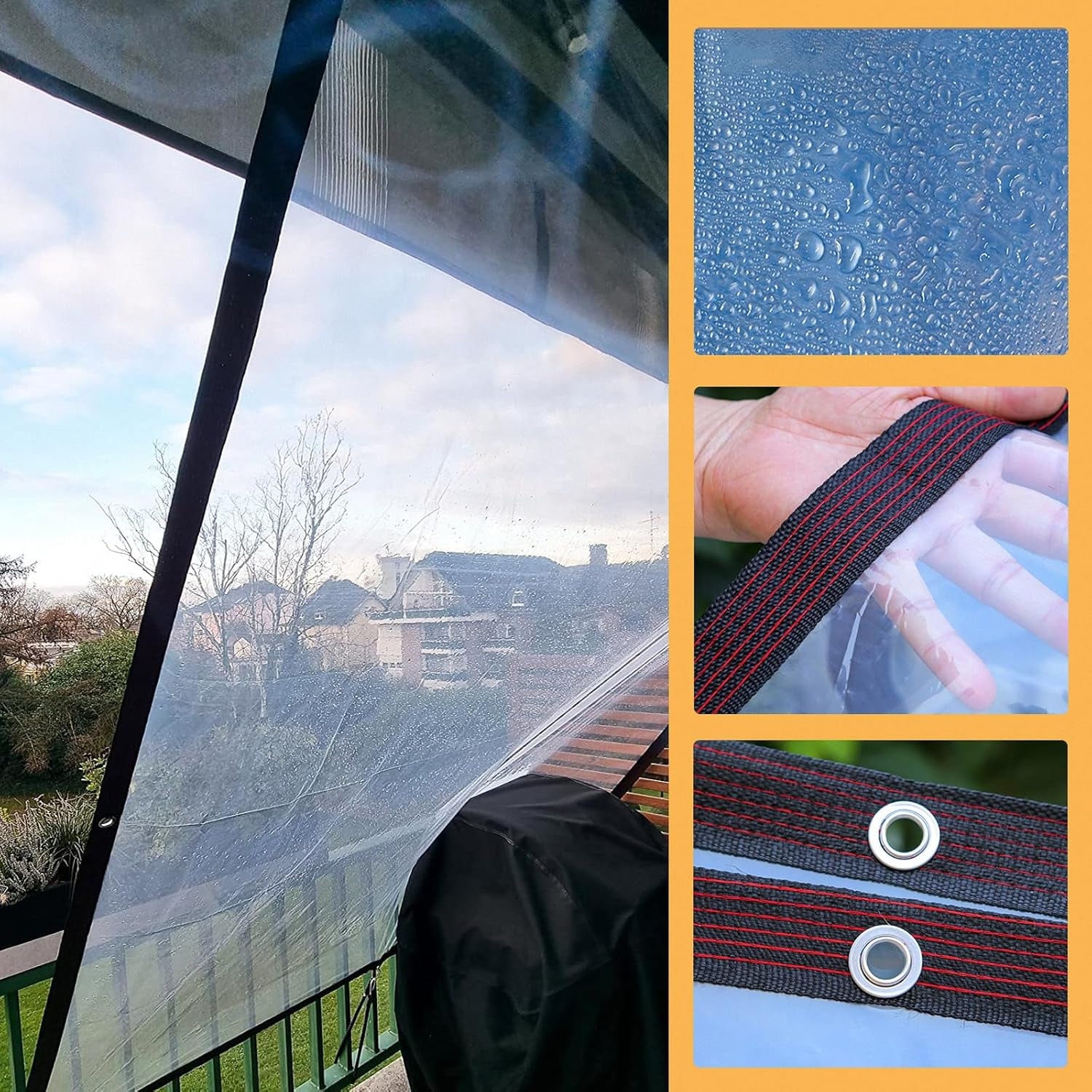 Clear Tarp Waterproof 4X6 FT - Plastic Small Tarps Heavy Duty Cover for Patio Enclosures Winter Protection for Plants Gardens Chicken Coops and Patios