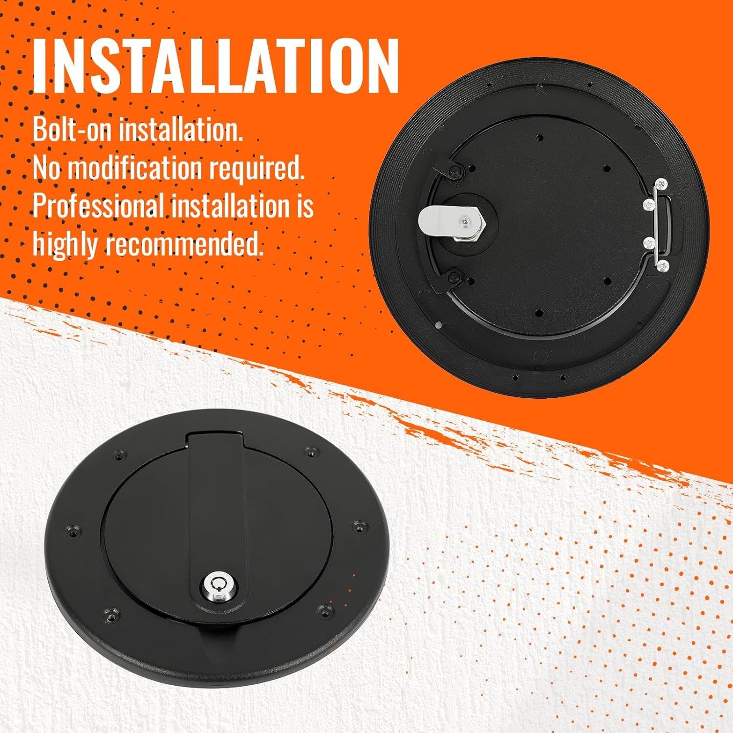 Locking Gas Cap Cover Compatible with 2003-2010 Hummer H3 H3T Fuel Tank Filler Door with Lock Aluminum Exterior Accessories (Textured Black)