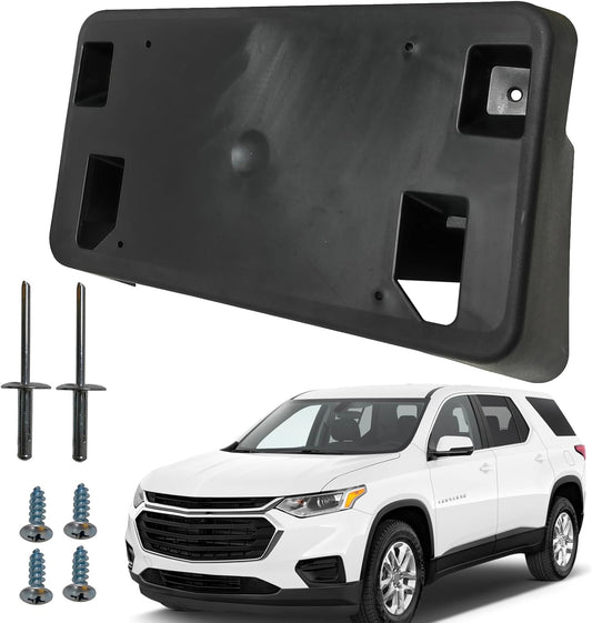 Front Bumper License Tag Plate Frame Bracket Holder Compatible with 2018 2019 2020 2021 Chevrolet Traverse Replace GM1068196 84282822