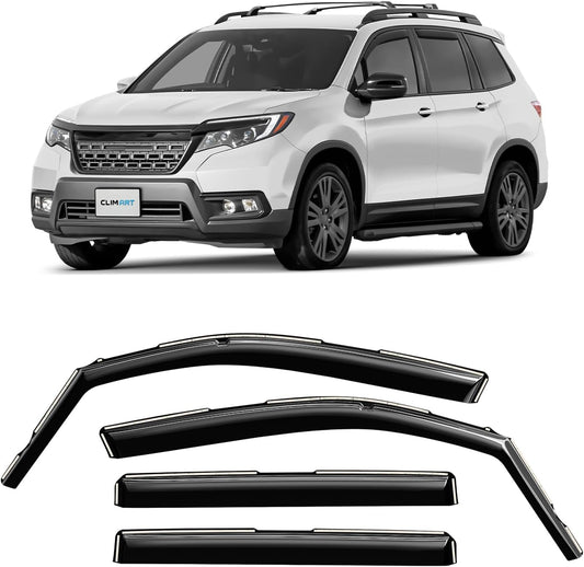 In-Channel Incredibly Durable Rain Guards for Honda Passport 2019-2025, Original Window Deflectors, Vent Window Visors, Vent Deflector, 4 Pcs. - 616275