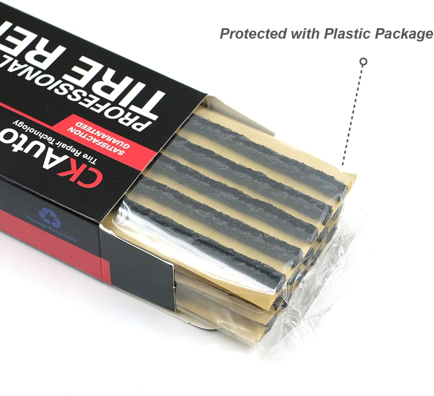 60Pcs 4" Black Tire Repair Strings, Automotive Tool Tire Repair Plugs for Tubeless Off-Road Tires Car, Bike, ATV, UTV, Wheelbarrow, Mower