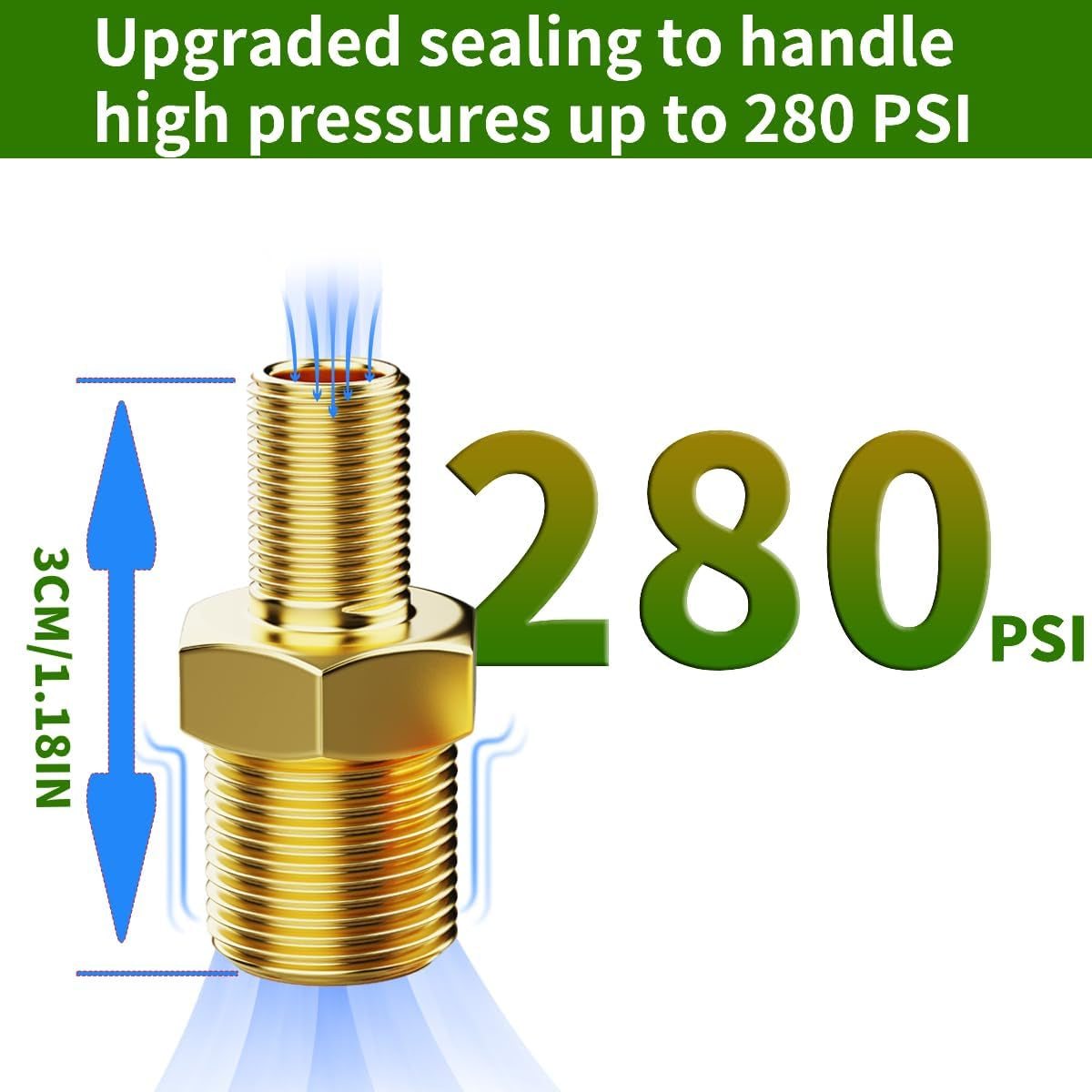 Air Inflator Adapter 1/4 NPT (M) to Standard Schrader Valve (M),Locking Air Chuck for Use on Tire Inflators, Air Compressors or Air Hoses.Rust-Resistant Brass Air Inflator Adapter(2 Packs)