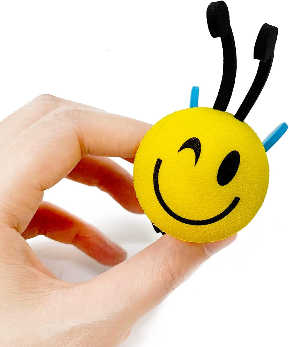 Happy Bee Car Antenna Topper - Auto Antenna Ball Exterior Decor Car Decorations Easy to Find Car in the Parking Lot (Bee)