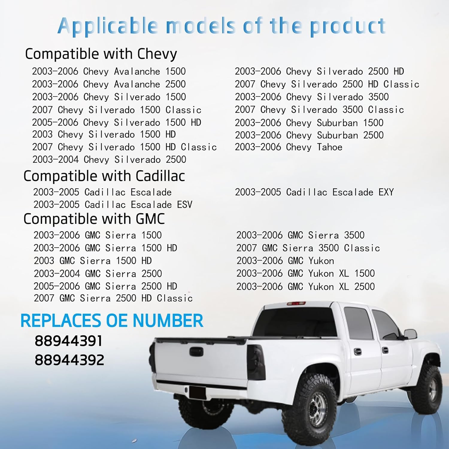 Left Driver Side Mirror Replacement for 03-07 Chevy Silverado,Cadillac,Gmc Sierra,Yukon 2003 2004 2005 2006 2007 with Heated,Rear Holder &Led Turn Signal,Truck Mirrors