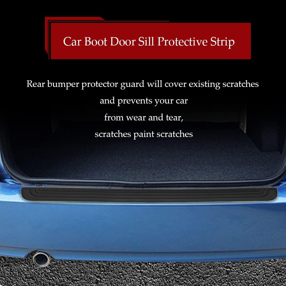 Car Rear Bumper Protector Guard, Universal Rubber Scratch-Resistant Trunk Door Sill Protector, Car Exterior Accessories Scratch-Resistant Rubber Guard Fit for Cars, Suvs