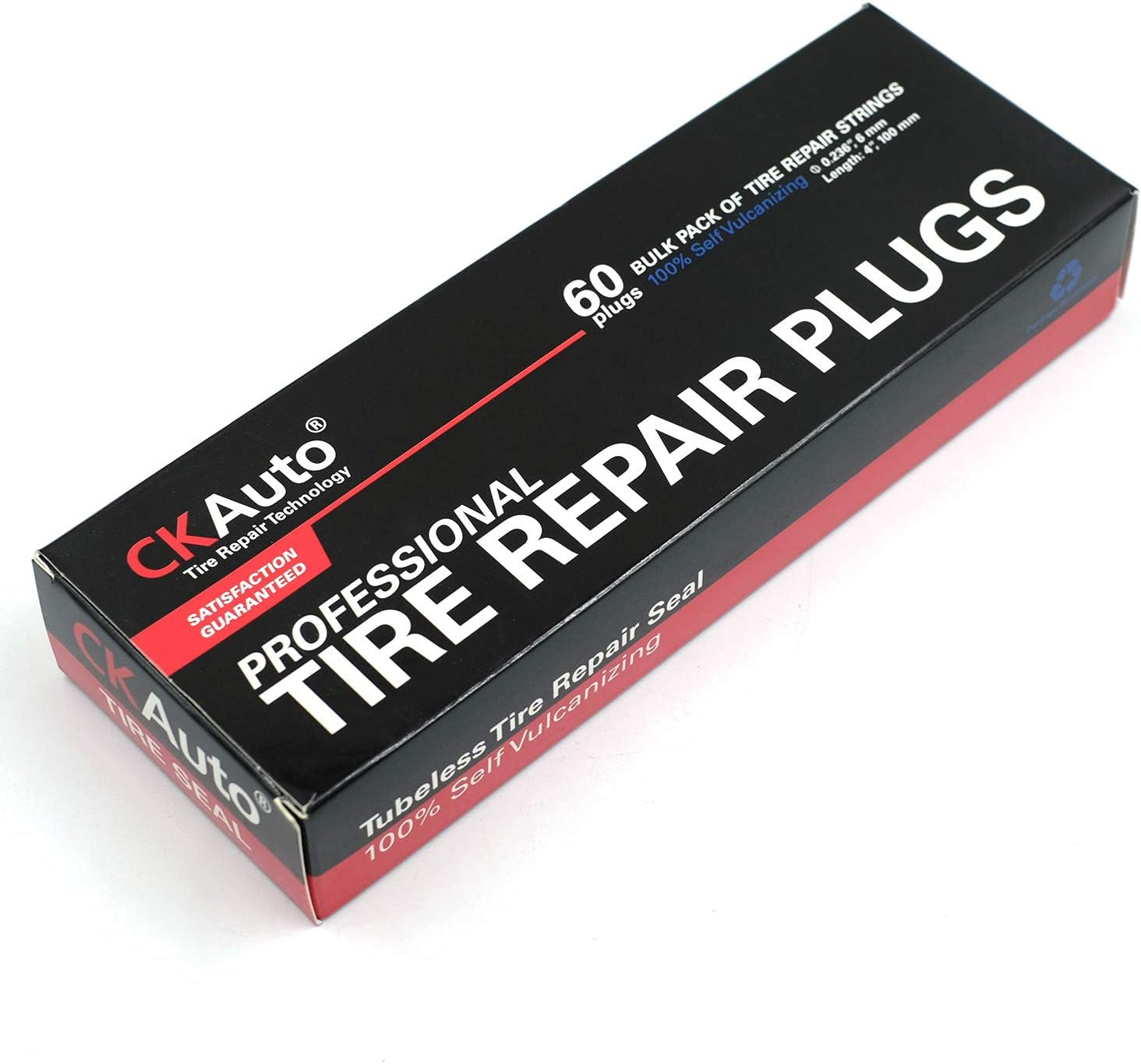 60Pcs 4" Black Tire Repair Strings, Automotive Tool Tire Repair Plugs for Tubeless Off-Road Tires Car, Bike, ATV, UTV, Wheelbarrow, Mower