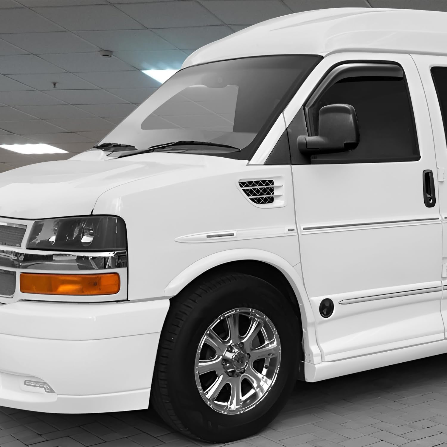 In-Channel Incredibly Durable Rain Guards for Chevrolet Express Van 1996-2025/GMC Savana 1996-2025, Original Window Deflectors, Vent Window Visors, Vent Deflector, 2 Pcs. - 696078LP