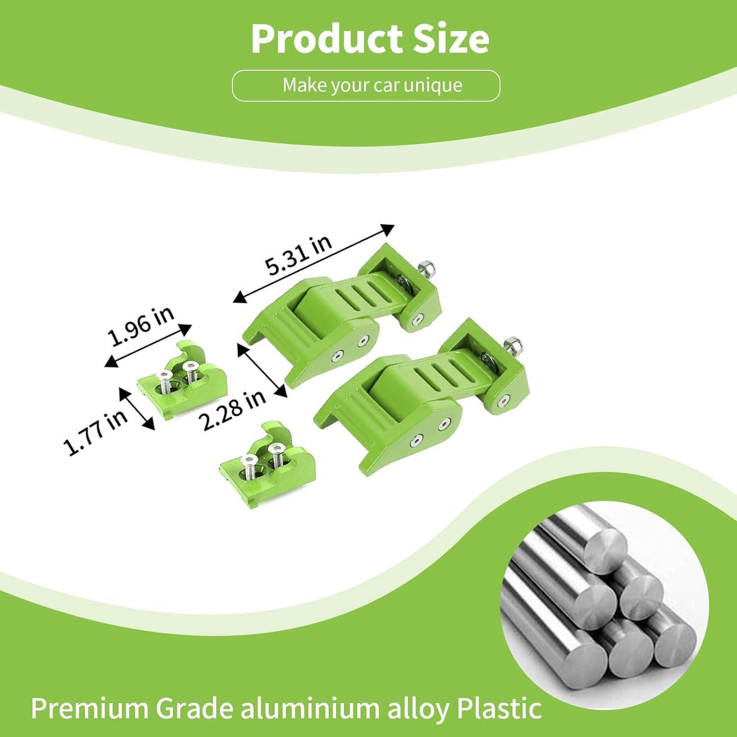 For Jeep Hood Latches Lock Catch Kit for Jeep Wrangler JK JKU 2007-2017 for Wrangler JL JLU 2018 up for Gladiator JT 2020 Up, Exterior Accessories (Green) 2Pcs