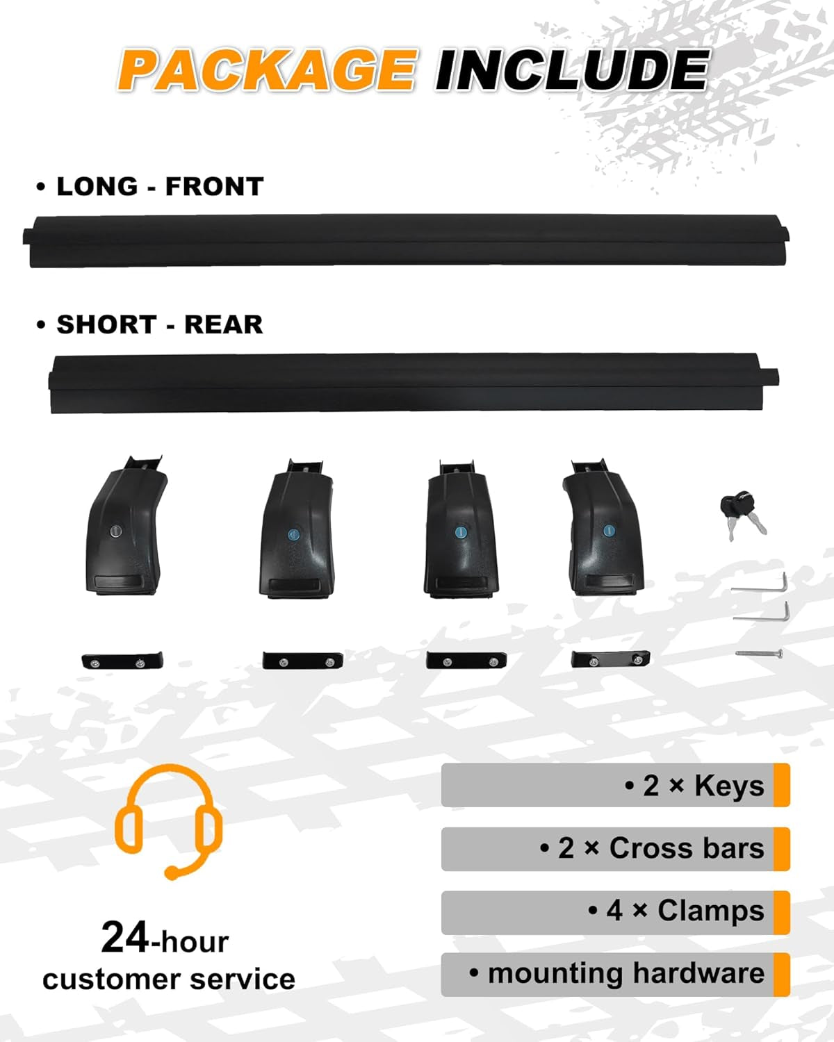 Black Crossbars Fit for 2013-2018 Hyundai Santa Fe Sport Cross Bars Roof Luggagr Rack (ONLY for Model with Side Rails)