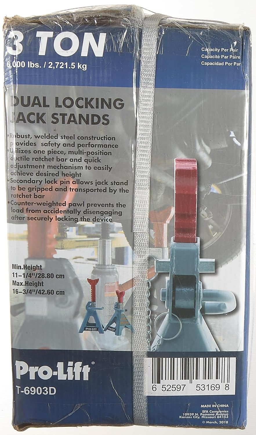 T-6903D Double Pin Jack Stands - 3 Ton