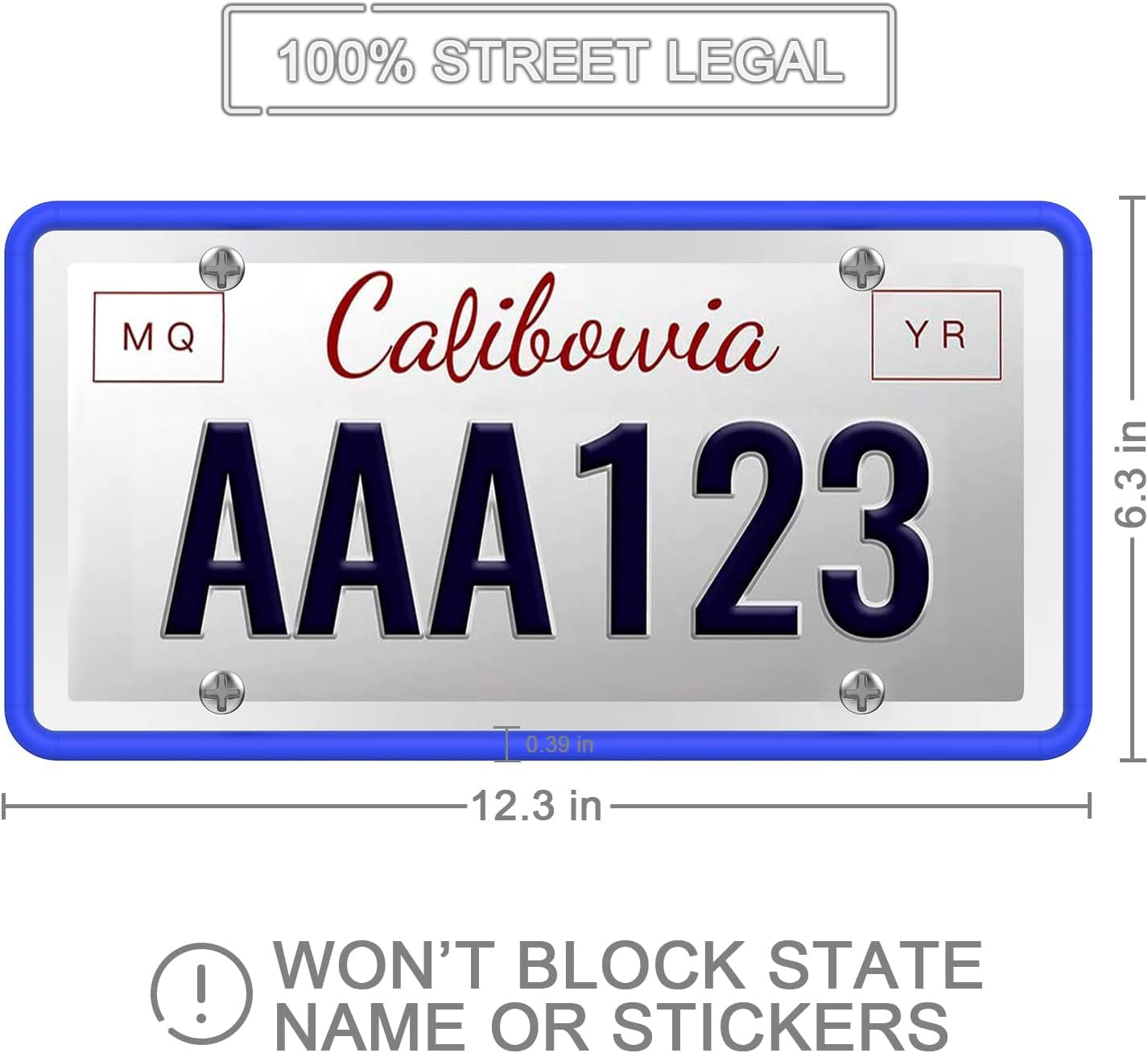 2 Pack Silicone License Plate Frame, Front Back License Plate Cover, License Plate Bracket Holder Rust-Proof Rattle-Proof Weather-Proof for US CA Standard Cars (Dark Blue)