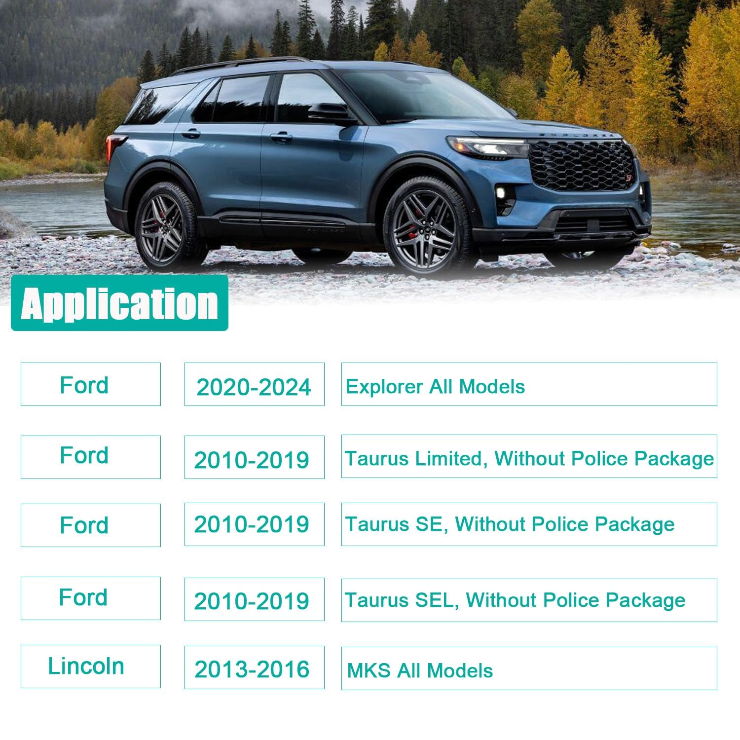 Trailer Wiring Harness Compatible with Ford Explorer(2020-2025), Ford Taurus(2010-2019) and Lincoln MKS(2013-2016), 56093 Custom 4 Pin Trailer Hitch Wiring Towing Harness Kit