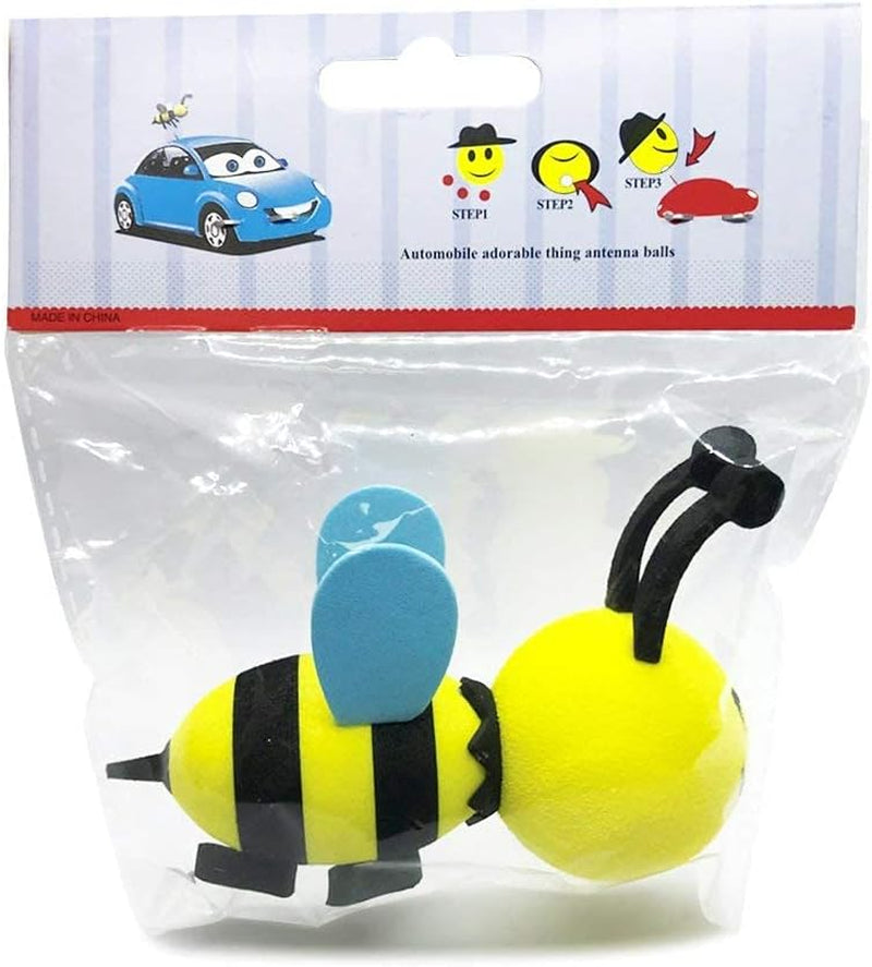 Happy Bee Car Antenna Topper - Auto Antenna Ball Exterior Decor Car Decorations Easy to Find Car in the Parking Lot (Bee)