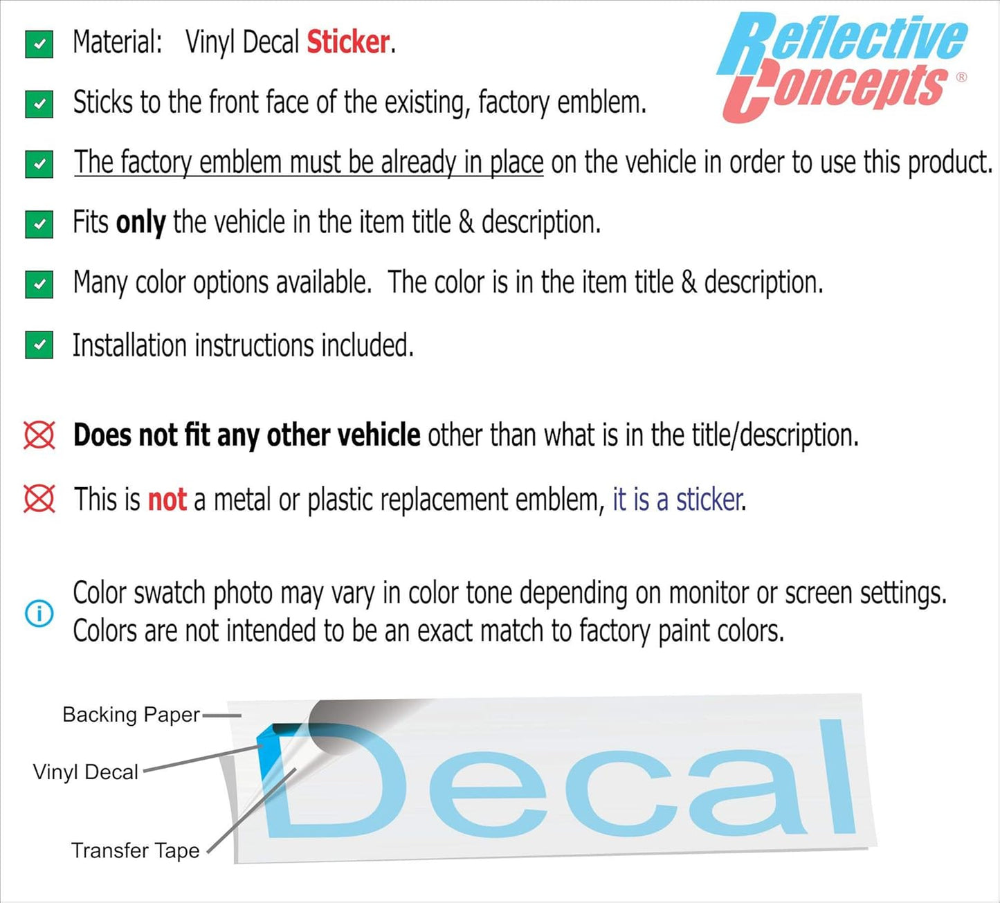 - 2018-2025 Jeep Compass MP - Jeep Front and Rear Emblem Overlay Decal Stickers - (Color: Hot Pink)