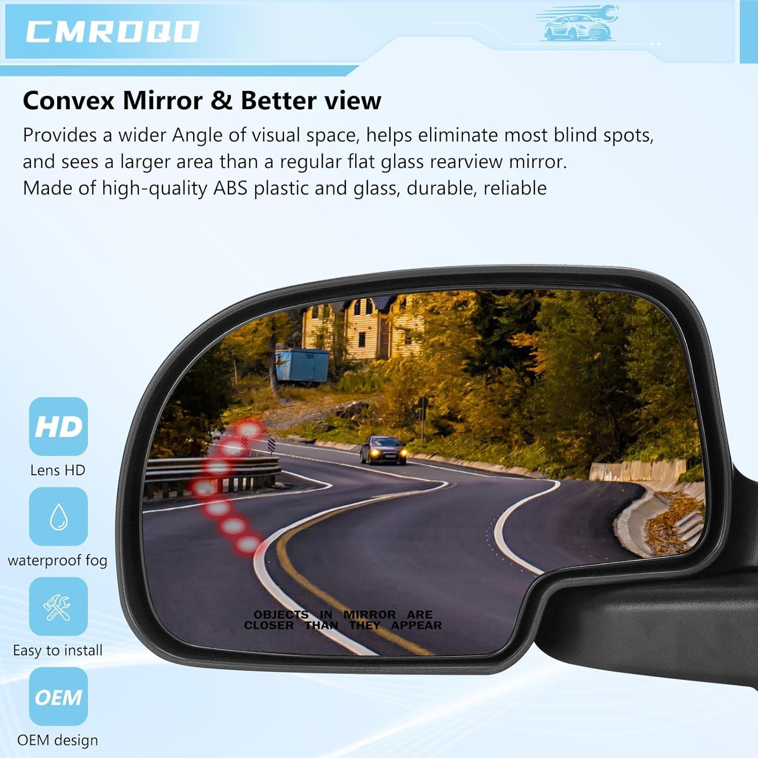 Driver Side Heated Mirror Glass Replacement Compatible with 2003-2006 Escalade, Chevy Avalanche, Silverado, Suburban, Tahoe, GMC Sierra, Yukon, Convex Mirror with Turn Signal (Left) 88944391