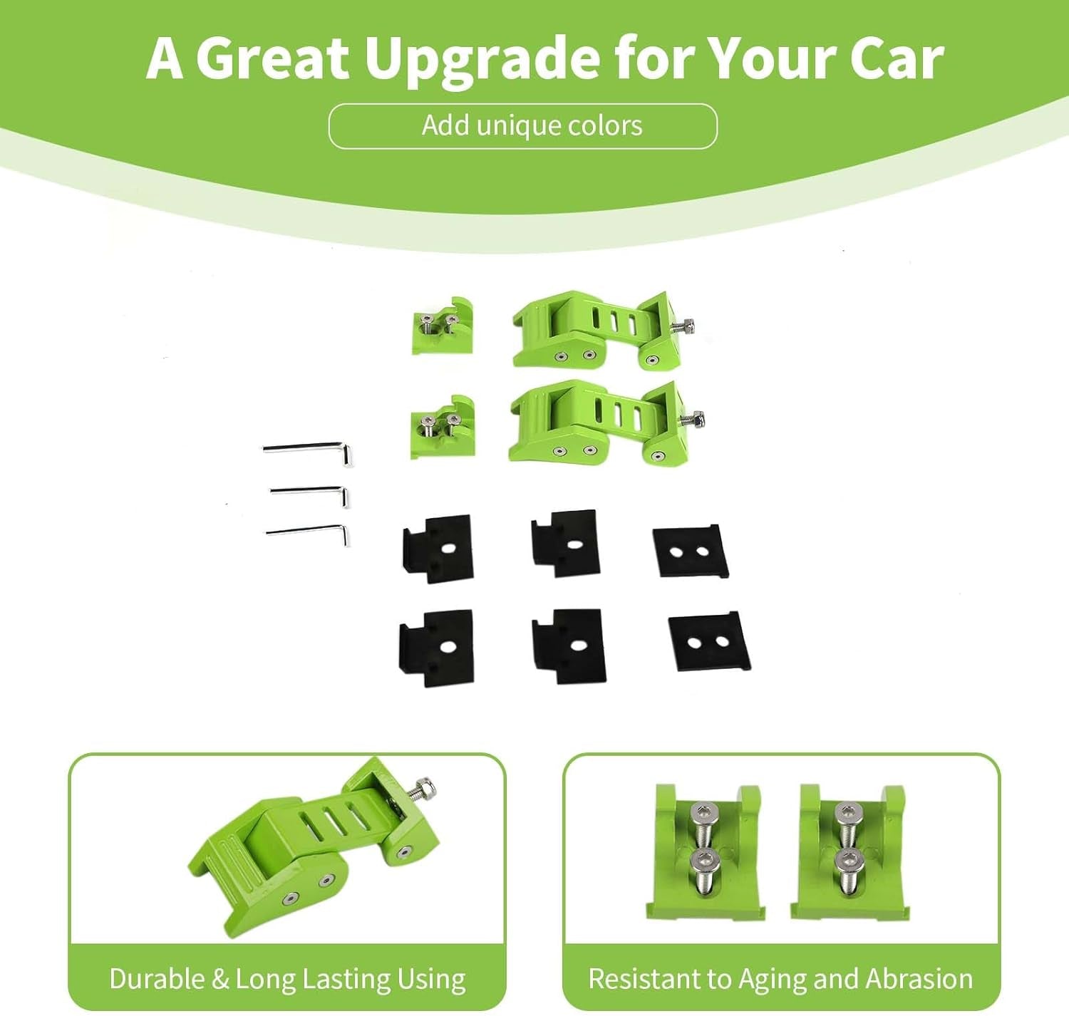 For Jeep Hood Latches Lock Catch Kit for Jeep Wrangler JK JKU 2007-2017 for Wrangler JL JLU 2018 up for Gladiator JT 2020 Up, Exterior Accessories (Green) 2Pcs