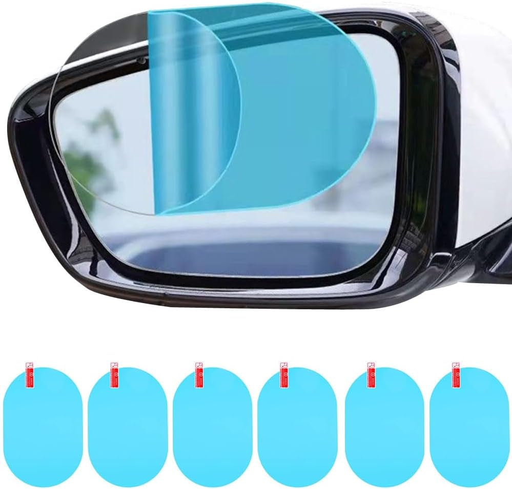 Car Rearview Mirror Film, 5.9"X3.9"Hd Nano Waterproof Rainproof Transparent Protective Sticker, Universal Car Windows, Rearview Mirrors, Protective Film for Car Rear View Mirrors Side Windows (6PCS)