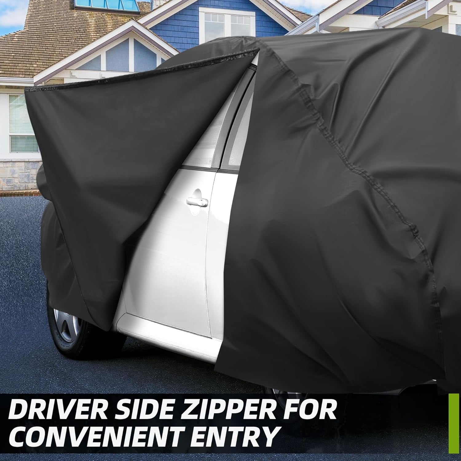 Car Covers for Beetle Bug Sedan 2-Door 1960-1980 Waterproof All Weather Full Car Cover 210D with Door Zipper & Windproof Bands for Snow Rain Dust Hail Protection Black
