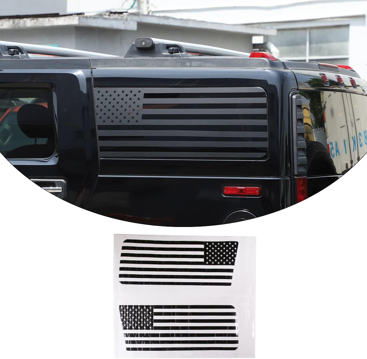 American Flag Vinyl Rear Side Window Decals Compatible with Hummer H2 2003-2009,Window Decals Precut Stickers Exterior Accessories (American Flag)