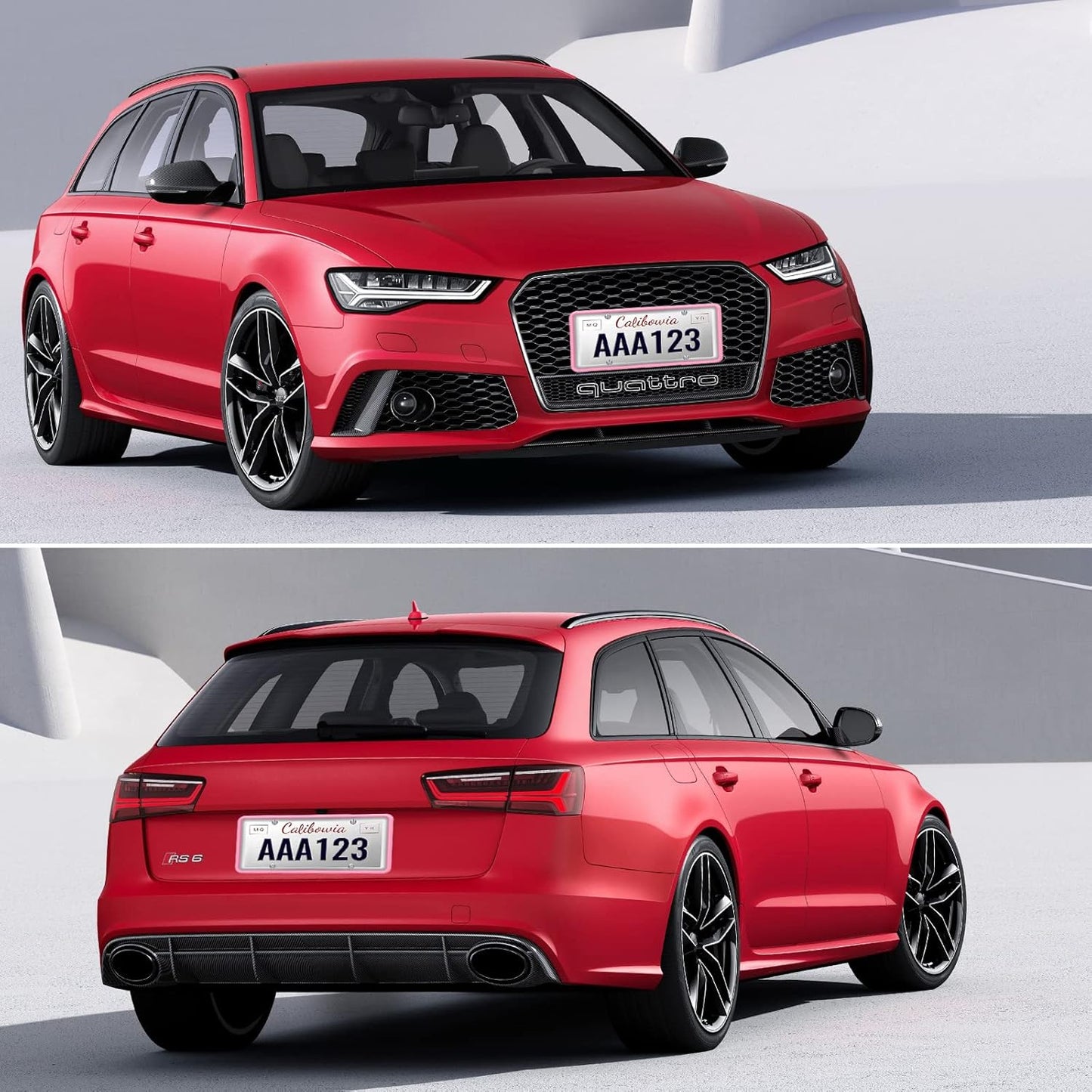 2 Pack Silicone License Plate Frame, Front Back License Plate Cover, License Plate Bracket Holder Rust-Proof Rattle-Proof Weather-Proof for US CA Standard Cars (Dark Blue)